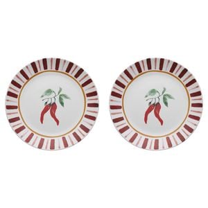2pk Porto Cucina Porcelain Round Serving Platter 30cm Chilli