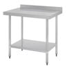 Vogue Stainless Steel Table With Splashback 900mm Commercial Kitchen Prep Workbench