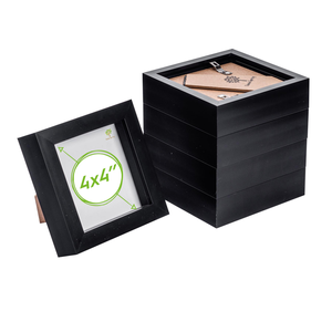 Nicola Spring Box Picture Glass Photo Frame, Standing & Hanging - For 4x4" (10x10cm) Photos  - Pack Of 5