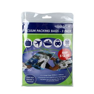 3pc Tosca Vacuum Sealed Travel Luggage Compressed Bulky Clothes Packing Bags