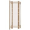 vidaXL Folding 3-Panel Room Divider Bamboo and Canvas Privacy Screen Paravent