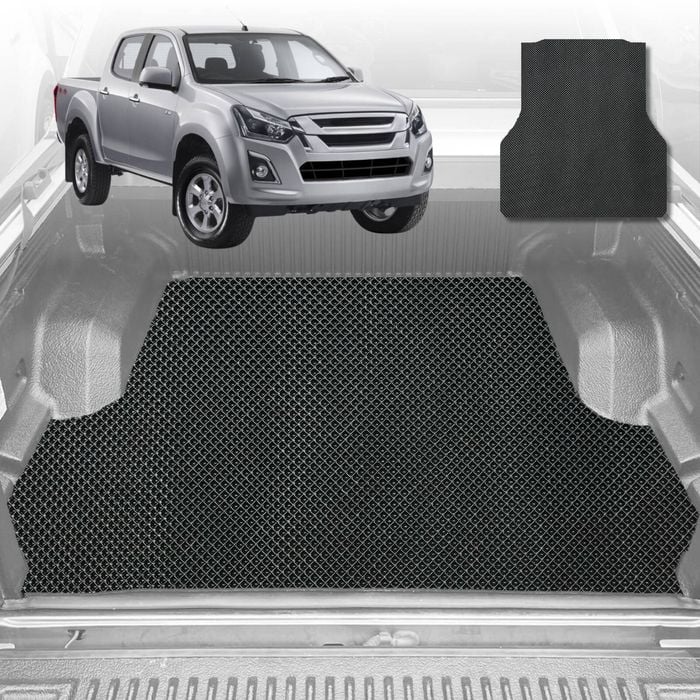 6D Diamond Ute Tub Mat for Isuzu D-Max Crew Cab RG 2020-Current (with spray on liner or no liner)-Black-Outback GT