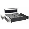 Artiss King Metal Bed Frame 4 Drawers Hidden Storage Headboard HEDY