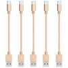 iWill 5 Pack 20cm Short Data Transfer Charger Charging Micro USB Cable Cord Bulk Braided Gold Nylon