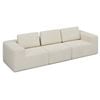 Advwin 265cm 3 Seater Sofa Chenille Compressed Sofa Modular Modular Foam Couch No Assembly Beige
