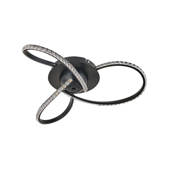 Lexi Lighting Irie Dimmable 3 Lights LED Ceiling Light - 50 cm Black