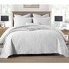 Bloomington Cotton Rich Lightly Quilted Coverlet Set Royale White Queen