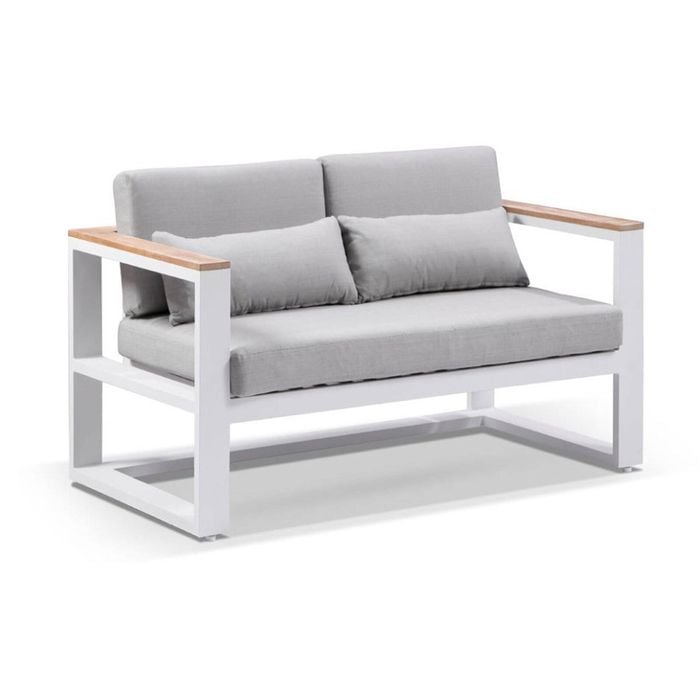 Balmoral 2 Seater Outdoor Aluminium And Teak Lounge