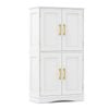 Costway 110 Cm Floor Storage Cabinet Cupboard White