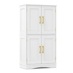 Costway 110 cm Floor Storage Cabinet Cupboard White