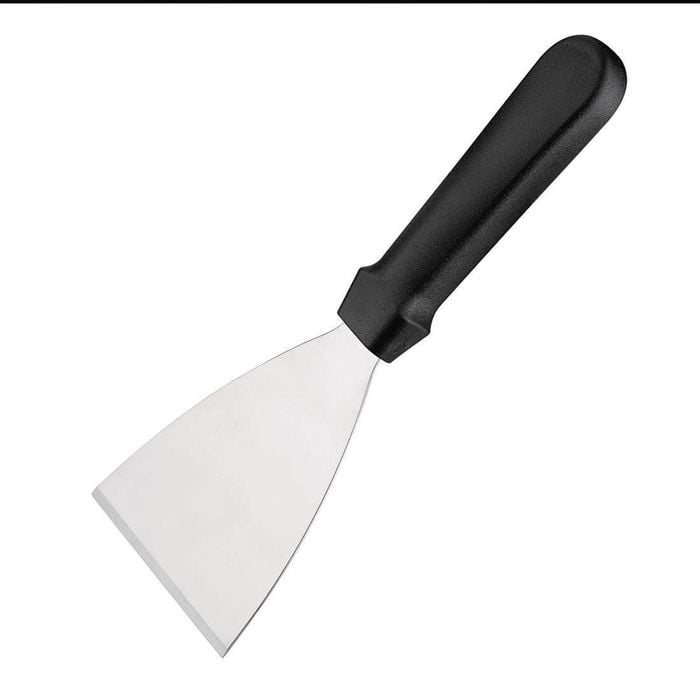 Jantex Griddle Scraper Stainless Steel With Plastic Ergonomic Handle 130mm Commercial Kitchen Cleaning Tool
