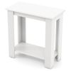 Costway 2-Level Side Accent Table Bedside Nightstand Modern Sofa End Storage Shelf-White