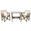 QFurniture Maculata Folding Table and 2 Director Chairs White