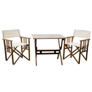 QFurniture Maculata Folding Table and 2 Director Chairs White