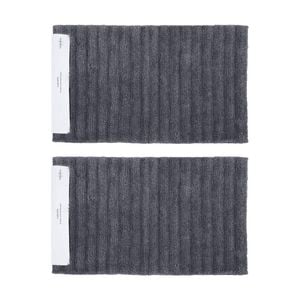 2PK Algodon Polyester Lawson Plush Bath Runner Mat Ebony