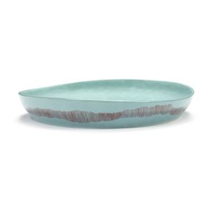 Serax Feast Ottolenghi Salad Bowl Azure w/ Red Stripes 36x6cm