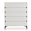 Big Lot 100cm White Elaine 5 Drawer Tall Chest