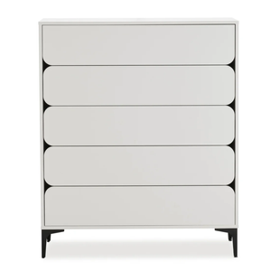 Big Lot 100cm White Elaine 5 Drawer Tall Chest