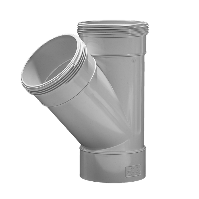 Holman 100mm 45° Female And Female PVC DWV Plain Junction