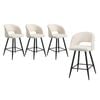 Oikiture 4x Bar Stools Boucle SURA