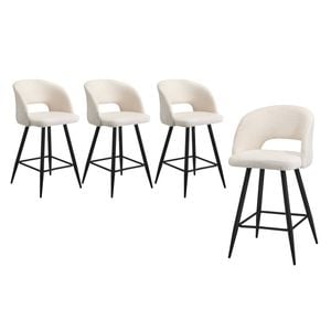 Oikiture 4x Bar Stools Boucle SURA