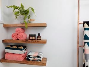 DIY Step Image - How to build D.I.Y. wooden bathroom shelves . Blob storage upload.