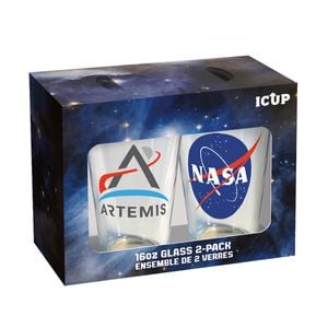 2pc Icup Inc NASA Liquor Drinking Pint Glass Set 16oz