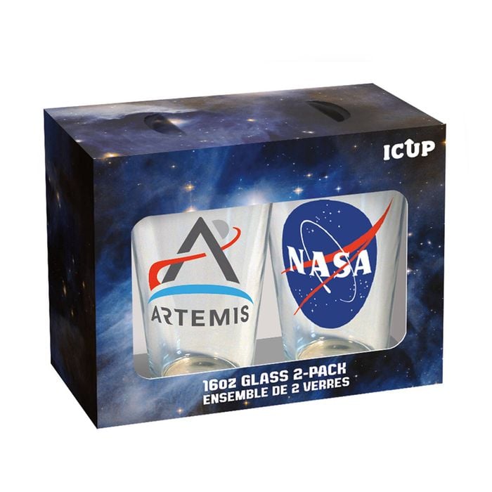 2pc Icup Inc NASA Liquor Drinking Pint Glass Set 16oz