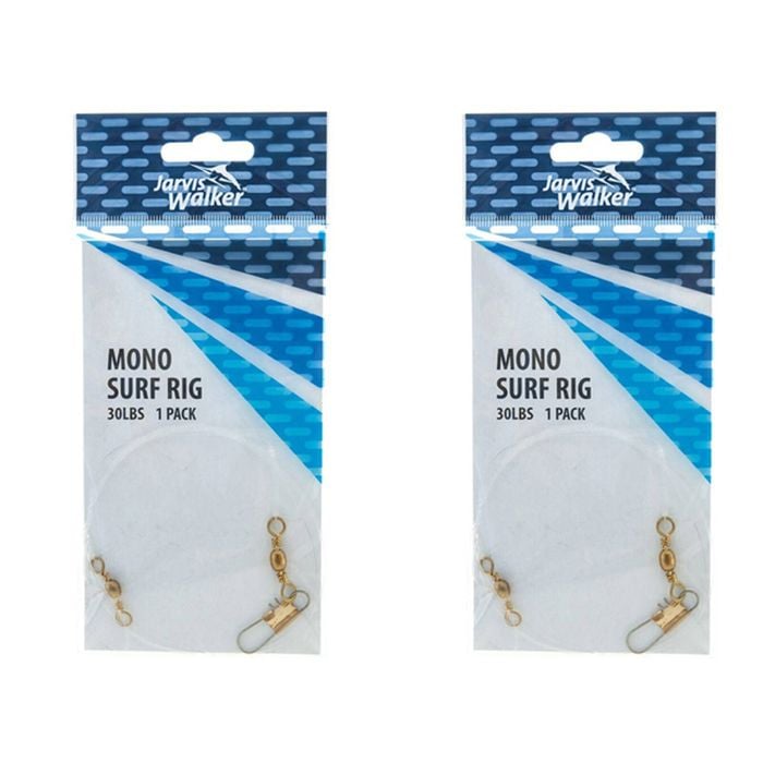 2x Jarvis Walker Mono Surf Rig - Surf Fishing Rig With 30lb Mono Fishing Line