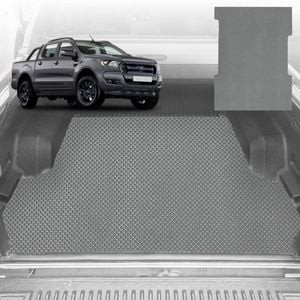 6D Diamond Ute Tub Mat for Ford Ranger (PX2 Dual Cab Ute) 2015-2018 (with Plastic tub Liner) - Grey
