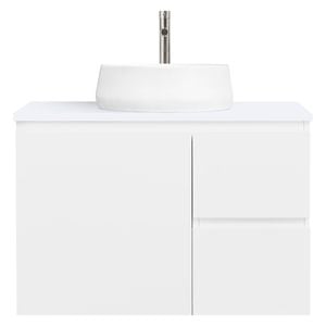 CIBO 750mm White Nordic Wall Hung Bathroom Vanity With Pod White Matte Basin