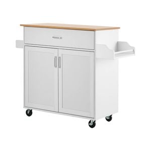 Oikiture Kitchen Island Trolley Rolling Storage Cart with Drawer & Towel Rack