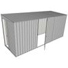 Build-a-Shed 1.5 x 4.5 x 2m Sliding Door Tunnel Shed with Side Door - Zinc