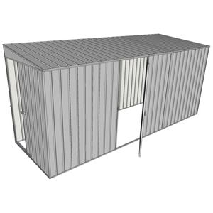 Build-a-Shed 1.5 x 4.5 x 2m Sliding Door Tunnel Shed with Side Door - Zinc