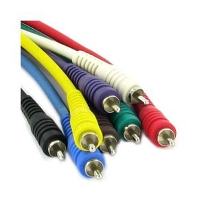 8 Pack 5m Selby RCA to RCA Plug Patch Cables Leads Pro Audio Multicoloured