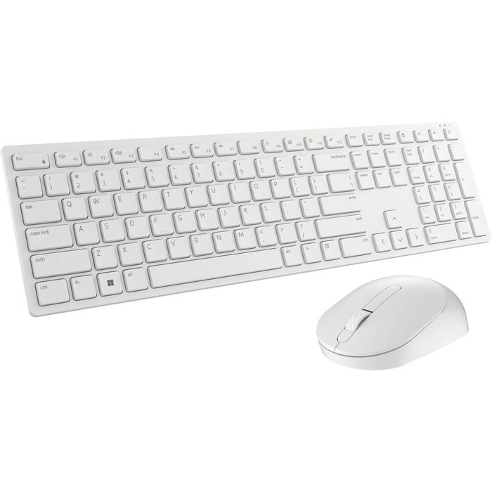 Dell Pro Wireless Keyboard And Mouse Us English - Km5221w - White; Brown Packaging - Usb Plunger Wireless Rf 2.40 Ghz Keyboard