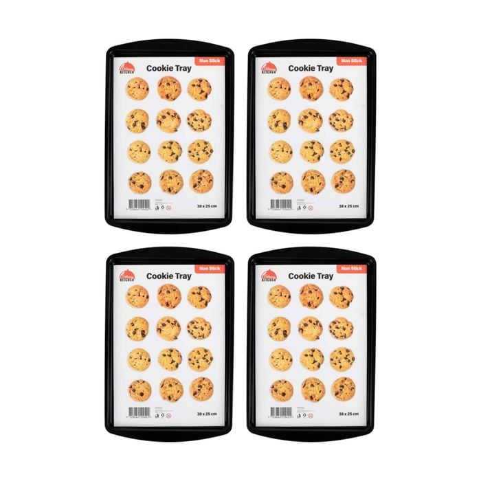 4PK Culinary Kitchen Non-Stick Rectangular Cookie Baking Pan Tray 38x25cm