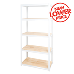 Pinnacle 1830 x 900 x 410mm White 5 Tier Shelving Unit