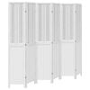 vidaXL Room Divider Privacy Screen Partition 6 Panels White Paulownia