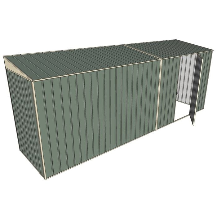Build-A-Shed 1.2 x 5.2 x 2.0m Skillion Single Hinged Side Door Shed - Green