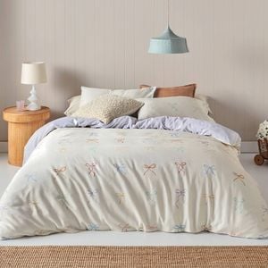 Kas Australia Bows Quilt Cover Set Cotton Bed Linen Double