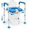Altus Raised Toilet Seat Width Adjustable Over Toilet Frame with Padded Seat Blue