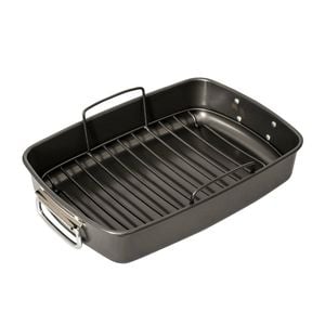 Bakemaster Non Stick Roasting Pan With Rack 40x28cm