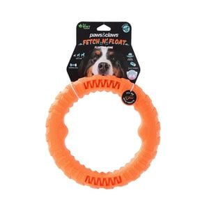 Paws & Claws Fetch N' Play Tugger Pet Dog Ring L 24cm Orange