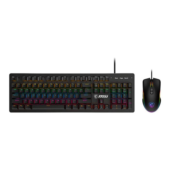 Msi Forge Gk300 Combo Blue Us Gaming Keyboard And Mouse