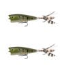 2x 13 Fishing 75mm Poppy Mc Pop Face Topwater Popper Lures - Dark Gill