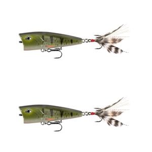 2x 13 Fishing 75mm Poppy Mc Pop Face Topwater Popper Lures - Dark Gill