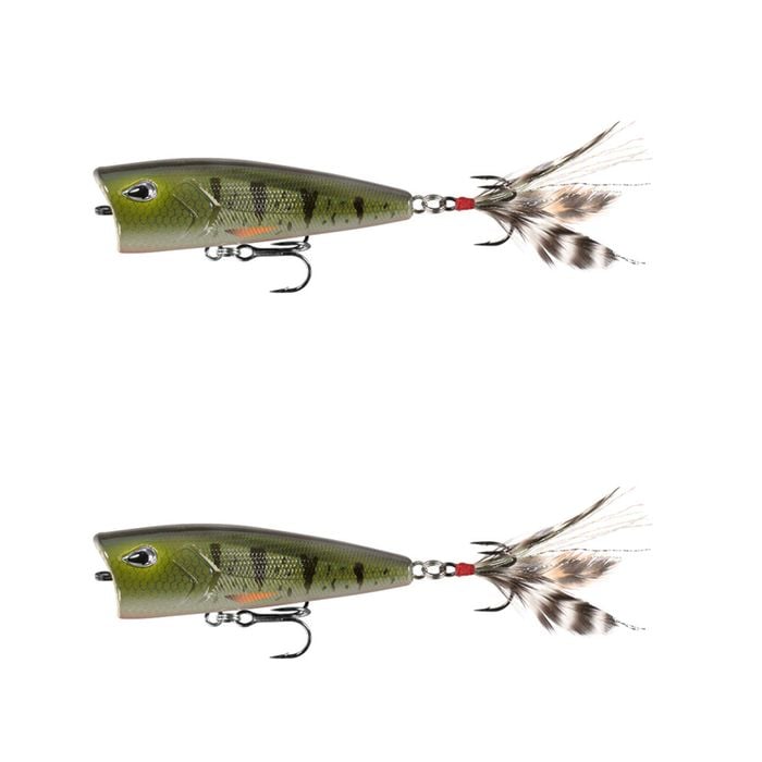 2x 13 Fishing 75mm Poppy Mc Pop Face Topwater Popper Lures - Dark Gill