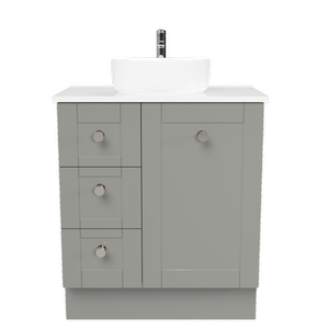 New England Joinery 750mm Diadem Centre Basin SilkSurface Top Floor Standing Vanity