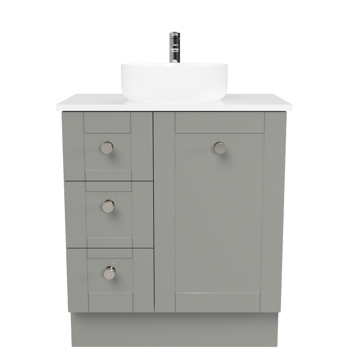 New England Joinery 750mm Diadem Centre Basin SilkSurface Top Floor Standing Vanity